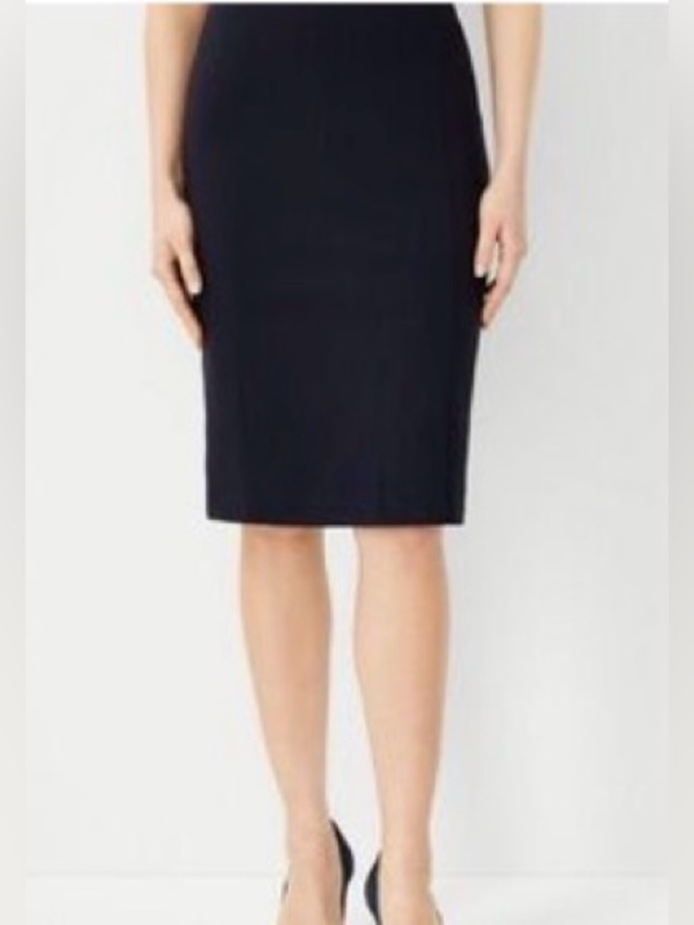 Ann Taylor Wool Blend Classic Navy Lined Pencil Skirt - Women's Tailored Work 2